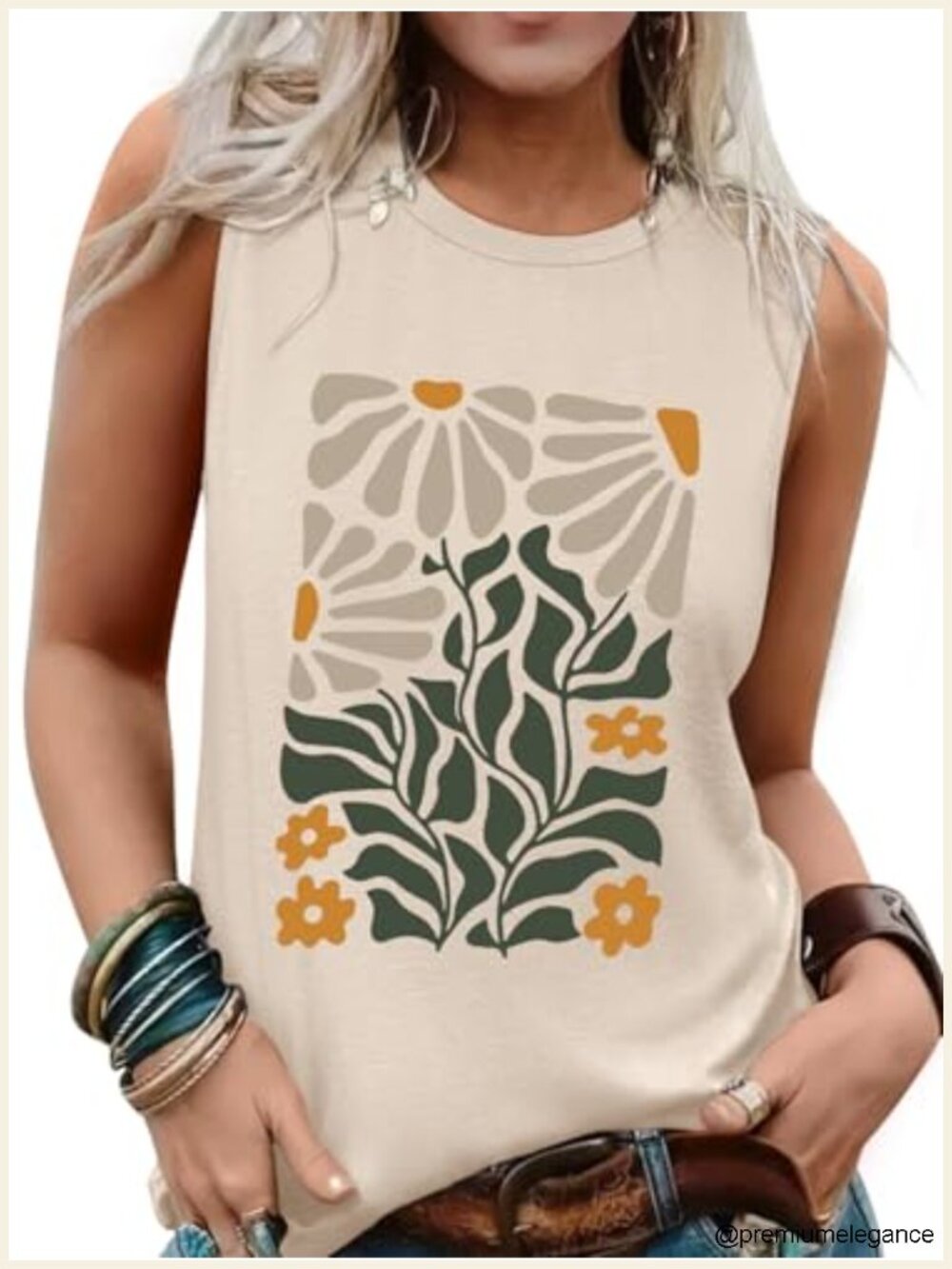 Womens Sleeveless Tank Top Summer Loose Fit Crewneck Graphic Tee Vacation Blouse